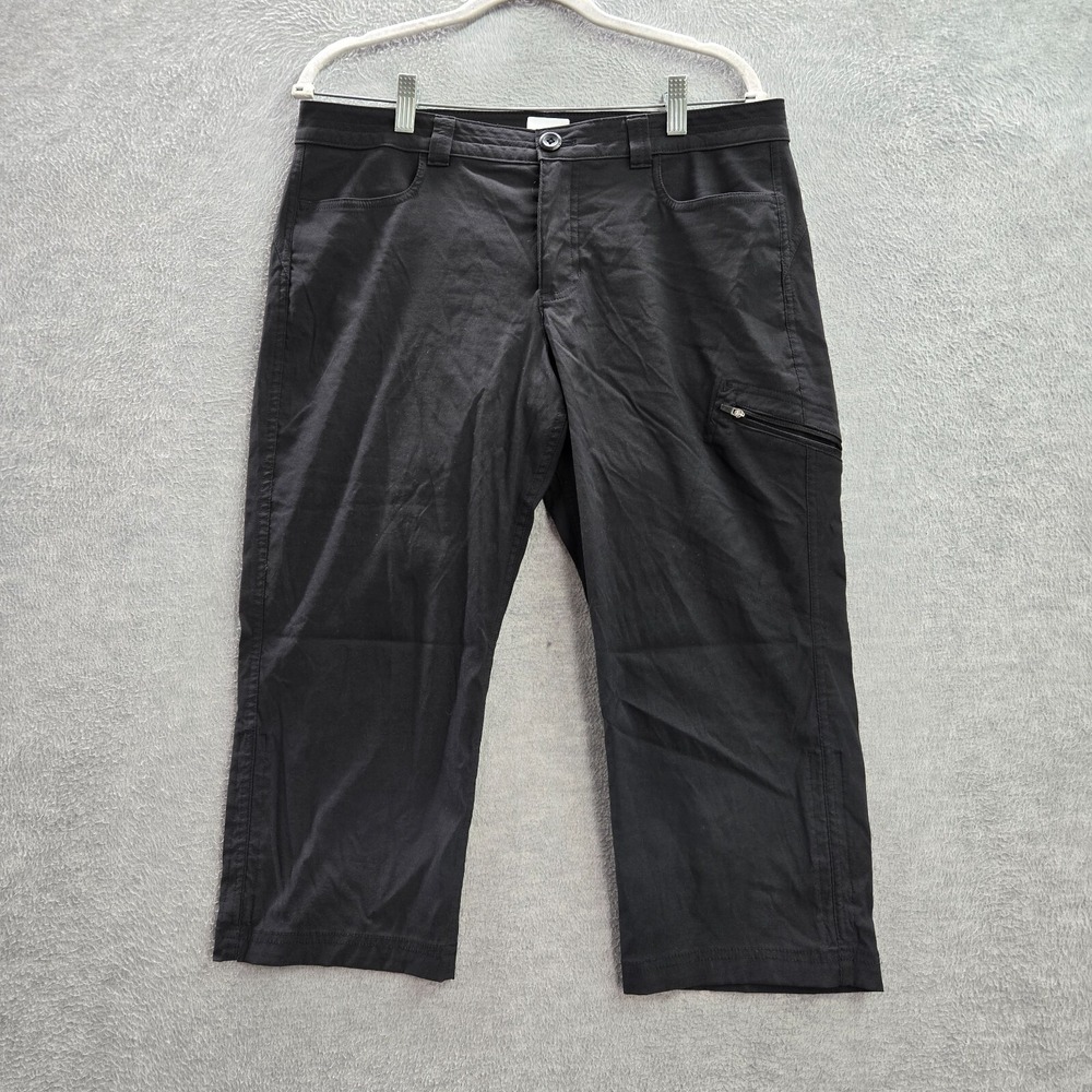Eddie Bauer Women Pants 12 Black Crop Nylon Outdoor Hiking